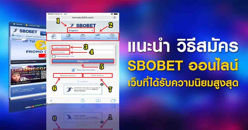 ขั้นตอนการสมัครเล่นคาสิโนออนไลน์ SBOBET